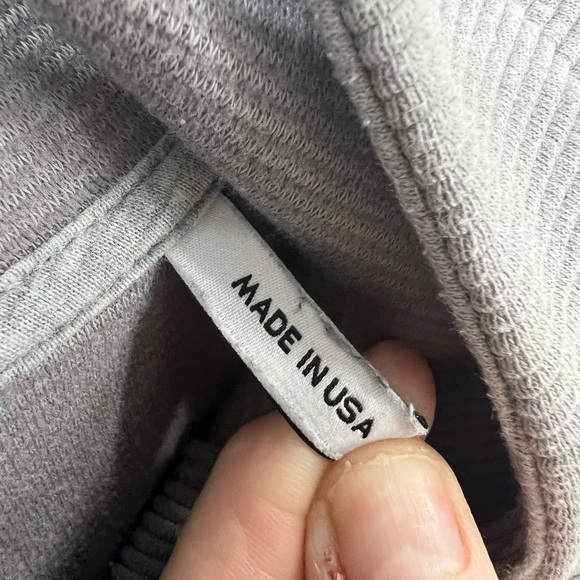 PELOTON kangaroo pocket blue drop shoulder Side Zip Gray Hoodie L - Picture 13 of 14